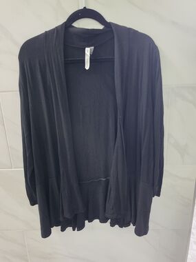 NY Collection Black Open-Front Women's Cardigan